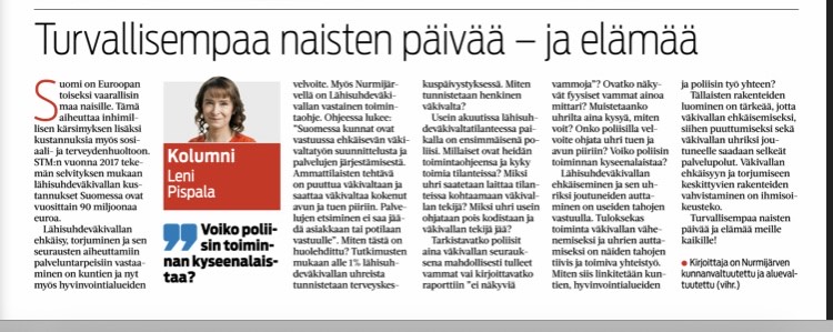 Turvallisempaa naisten päivää – ja elämää